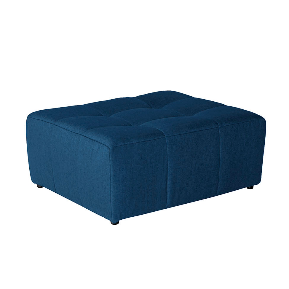 Sofá Modular 2 e 3 Lugares com Puff Soho Linho Azul Marinho