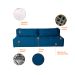 Sofá Modular 2 e 3 Lugares com Puff Soho Linho Azul Marinho