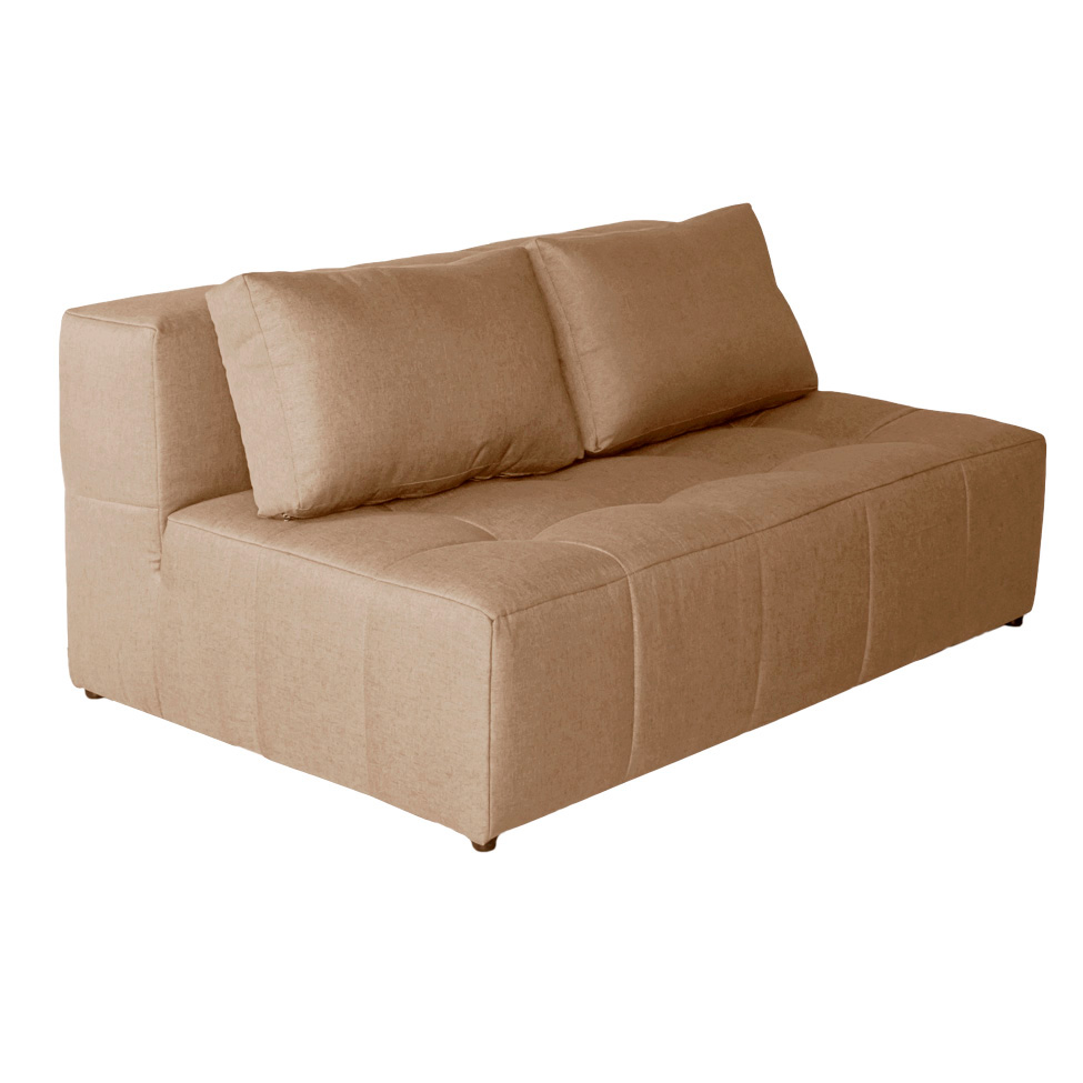 Sofá Modular 2 e 3 Lugares com Puff Soho Linho Bege