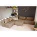 Sofá Modular 2 e 3 Lugares com Puff Soho Linho Bege