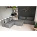 Sofá Modular 2 e 3 Lugares com Puff Soho Linho Cinza