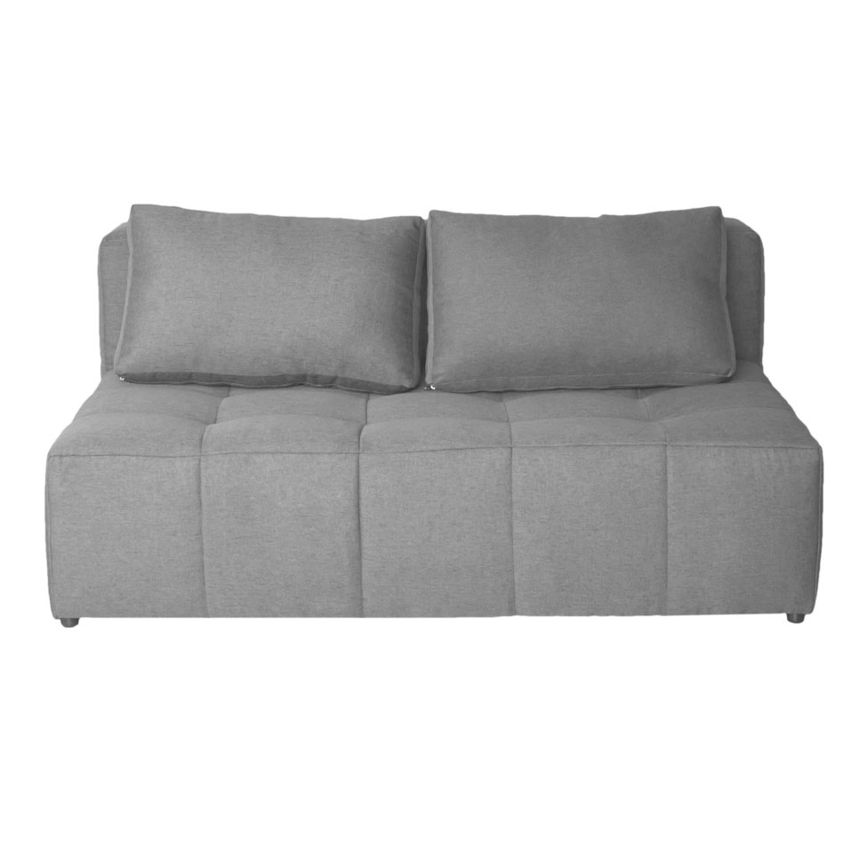 Sofá Modular 2 e 3 Lugares com Puff Soho Linho Cinza