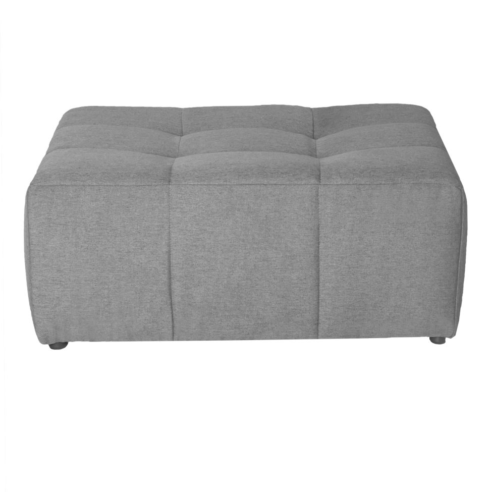 Sofá Modular 2 e 3 Lugares com Puff Soho Linho Cinza