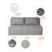 Sofá Modular 2 e 3 Lugares com Puff Soho Linho Cinza