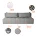 Sofá Modular 2 e 3 Lugares com Puff Soho Linho Cinza