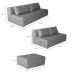 Sofá Modular 2 e 3 Lugares com Puff Soho Linho Cinza