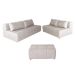 Sofá Modular 2 e 3 Lugares com Puff Soho Linho Cru