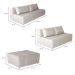 Sofá Modular 2 e 3 Lugares com Puff Soho Linho Cru