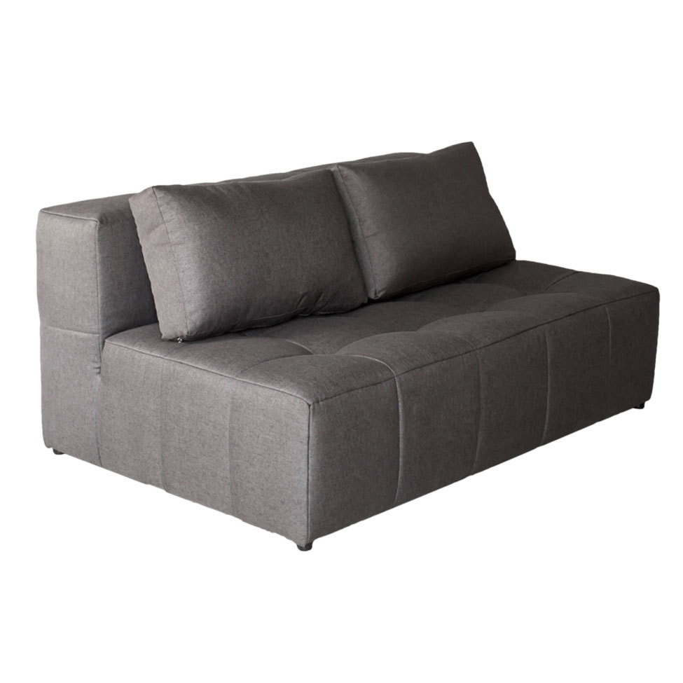 Sofá Modular 2 e 3 Lugares com Puff Soho Linho Grafite