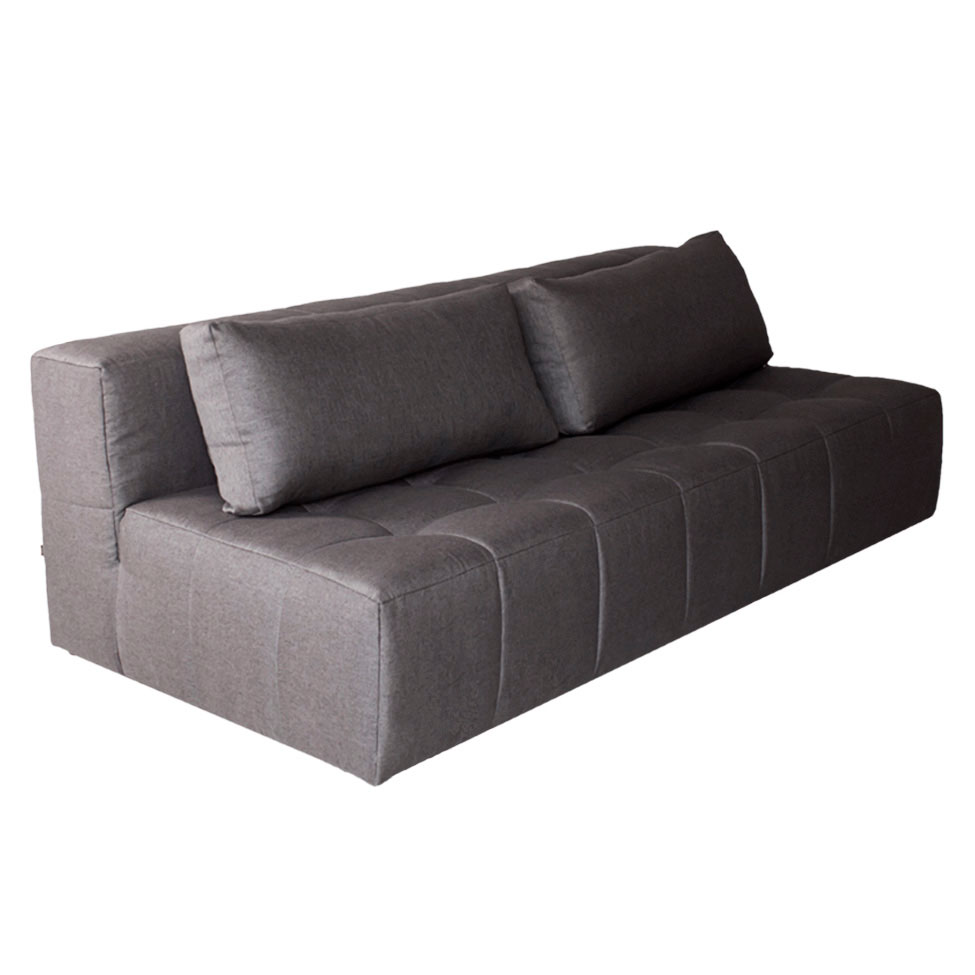 Sofá Modular 2 e 3 Lugares com Puff Soho Linho Grafite