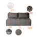 Sofá Modular 2 e 3 Lugares com Puff Soho Linho Grafite