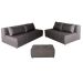 Sofá Modular 2 e 3 Lugares com Puff Soho Linho Grafite