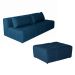 Sofá Modular 3 Lugares com Puff Soho Linho Azul Marinho
