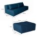 Sofá Modular 3 Lugares com Puff Soho Linho Azul Marinho