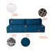 Sofá Modular 3 Lugares com Puff Soho Linho Azul Marinho