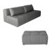 Sofá Modular 3 Lugares com Puff Soho Linho Cinza