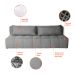 Sofá Modular 3 Lugares com Puff Soho Linho Cinza