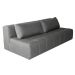 Sofá Modular 3 Lugares com Puff Soho Linho Cinza