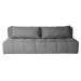 Sofá Modular 3 Lugares com Puff Soho Linho Cinza