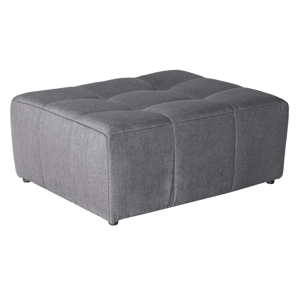 Sofá Modular 3 Lugares com Puff Soho Linho Cinza