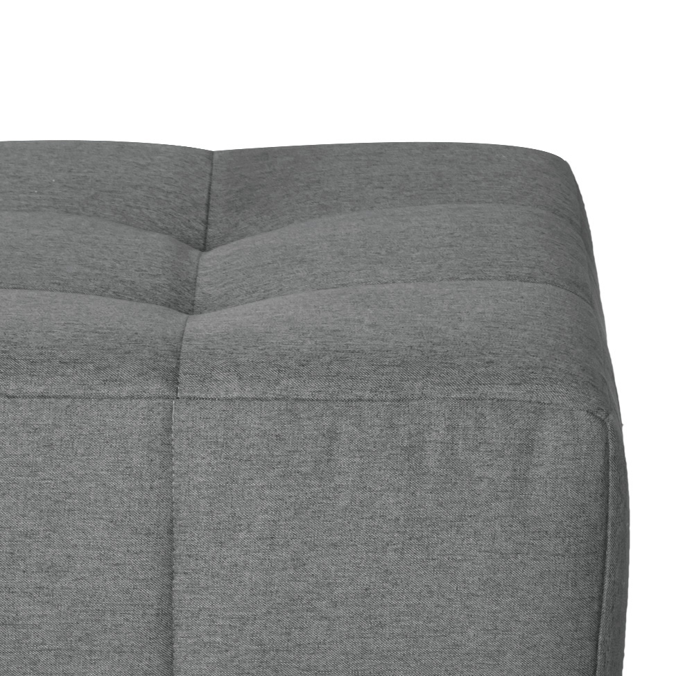 Sofá Modular 3 Lugares com Puff Soho Linho Cinza