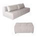 Sofá Modular 3 Lugares com Puff Soho Linho Cru