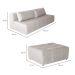 Sofá Modular 3 Lugares com Puff Soho Linho Cru