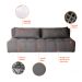 Sofá Modular 3 Lugares com Puff Soho Linho Grafite