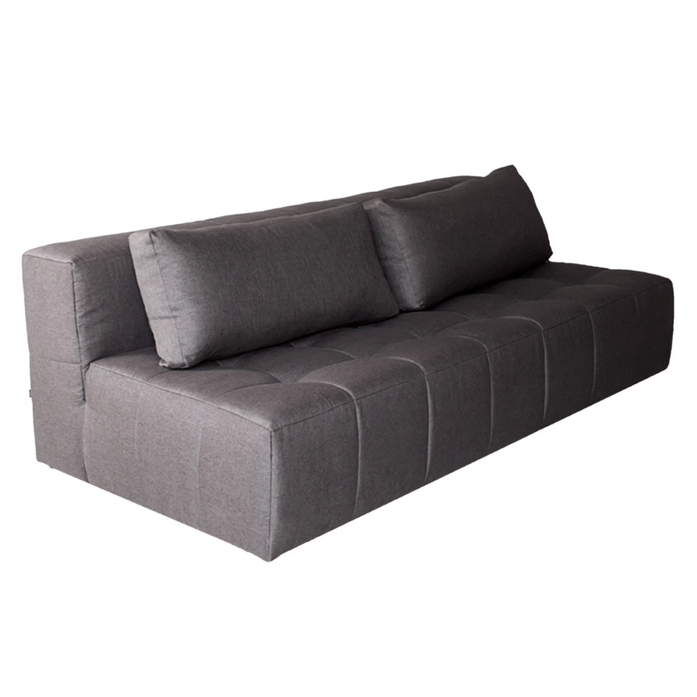 Sofá Modular 3 Lugares com Puff Soho Linho Grafite