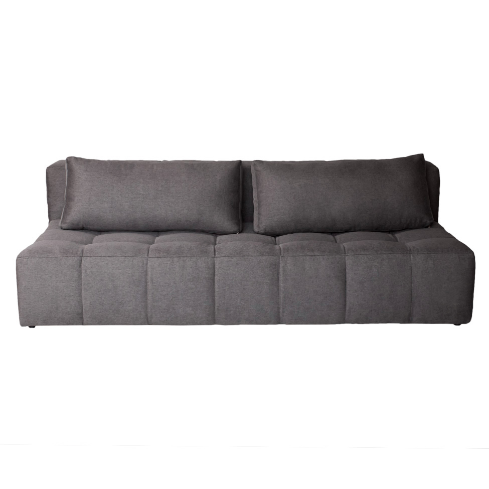 Sofá Modular 3 Lugares com Puff Soho Linho Grafite