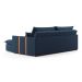 Sofá Retrátil Sem Caixa 3 Lugares Solomons Linho Azul Marinho 230 cm