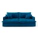 Sofá Retrátil Sem Caixa 3 Lugares Solomons Velosuede Azul Marinho 230 cm