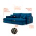 Sofá Retrátil Sem Caixa 3 Lugares Solomons Velosuede Azul Marinho 230 cm