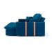 Sofá Retrátil Sem Caixa 3 Lugares Solomons Velosuede Azul Marinho 230 cm