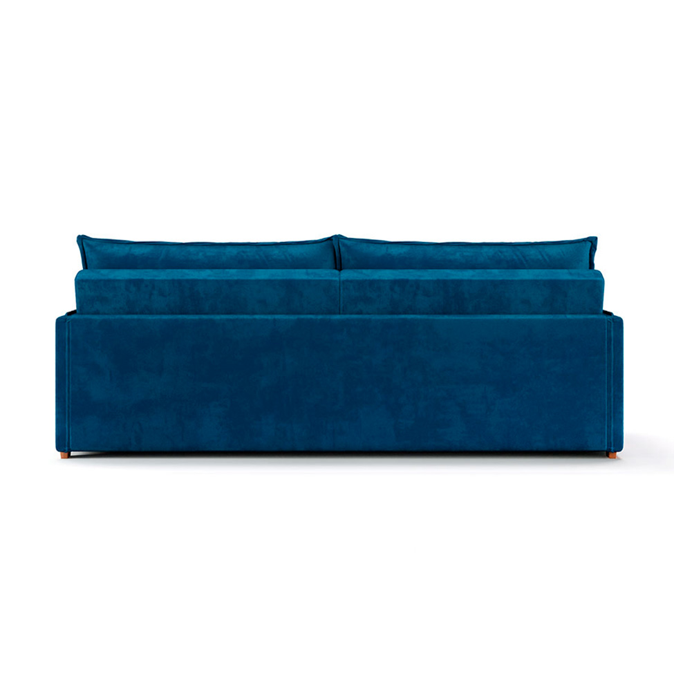 Sofá Retrátil Sem Caixa 3 Lugares Solomons Velosuede Azul Marinho 230 cm
