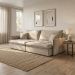 Sofá Retrátil Sem Caixa 3 Lugares Solomons Velosuede Bege 230 cm