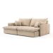Sofá Retrátil Sem Caixa 3 Lugares Solomons Velosuede Bege 230 cm