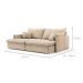 Sofá Retrátil Sem Caixa 3 Lugares Solomons Velosuede Bege 230 cm