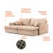 Sofá Retrátil Sem Caixa 3 Lugares Solomons Velosuede Bege 230 cm