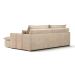 Sofá Retrátil Sem Caixa 3 Lugares Solomons Velosuede Bege 230 cm