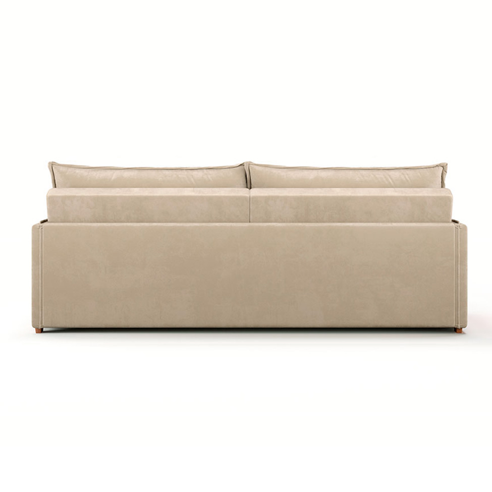Sofá Retrátil Sem Caixa 3 Lugares Solomons Velosuede Bege 230 cm
