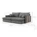 Sofá Retrátil Sem Caixa 3 Lugares Solomons Velosuede Grafite 230 cm