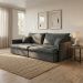 Sofá Retrátil Sem Caixa 3 Lugares Solomons Velosuede Grafite 230 cm