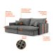 Sofá Retrátil Sem Caixa 3 Lugares Solomons Velosuede Grafite 230 cm