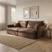 Sofá Retrátil Sem Caixa 3 Lugares Solomons Velosuede Marrom 230 cm