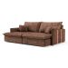 Sofá Retrátil Sem Caixa 3 Lugares Solomons Velosuede Marrom 230 cm