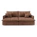 Sofá Retrátil Sem Caixa 3 Lugares Solomons Velosuede Marrom 230 cm