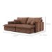 Sofá Retrátil Sem Caixa 3 Lugares Solomons Velosuede Marrom 230 cm