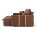 Sofá Retrátil Sem Caixa 3 Lugares Solomons Velosuede Marrom 230 cm