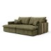 Sofá Retrátil Sem Caixa 3 Lugares Solomons Velosuede Verde 230 cm